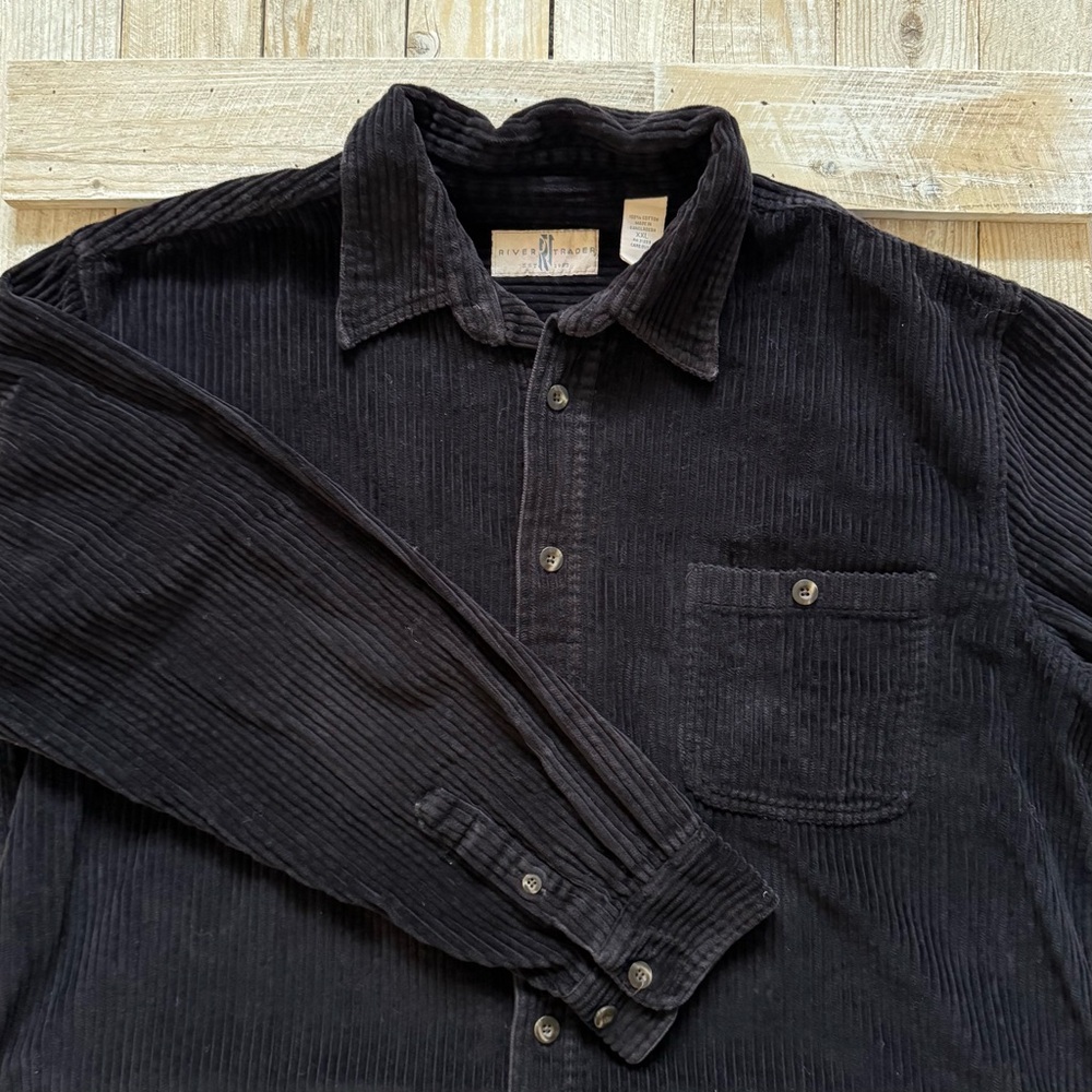 Vintage Cotton Corduroy Collared Button Down Longsleeve